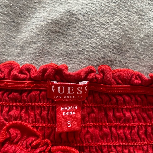 Red ruched bandeau top S - Picture 4 of 5